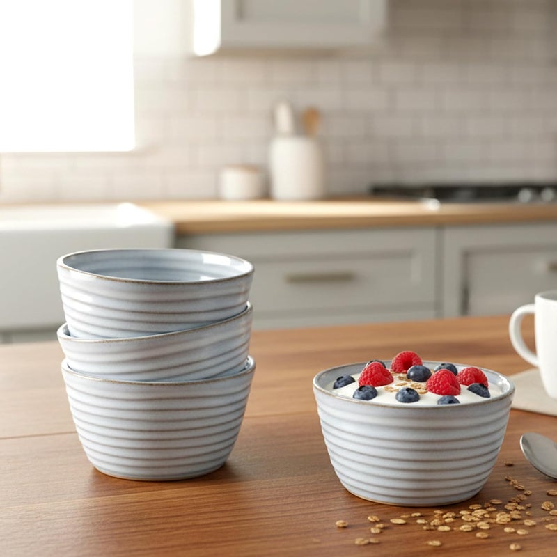 Cuisine Art Premium Tia Stoneware Bowl - 12cm, Blue Elegant Dining Bowl Microwave & Dishwasher Safe (Set of 6) - Image 5